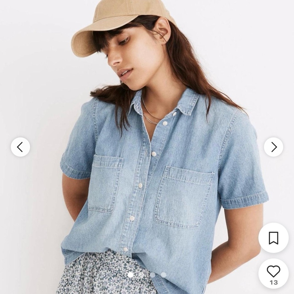 Madewell button up chambray shirt